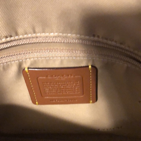 COACH Badge Jacquard Elise Satchel with Convertible Straps Taupe NWT - Picture 4 of 8